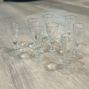 Liquor Cordials Stemmed Shot Glasses Vintage Set of 8